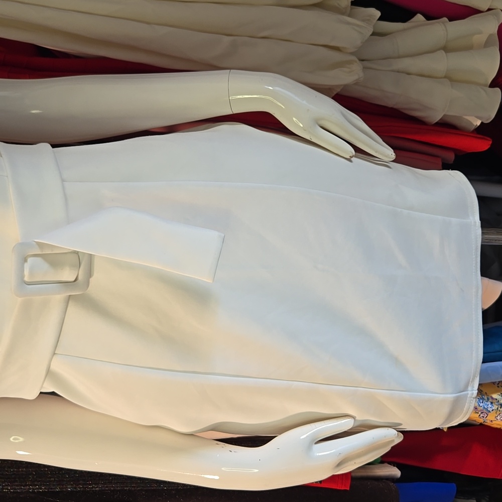 ASOS White Mini Dress with Belt - Picture 5 of 7